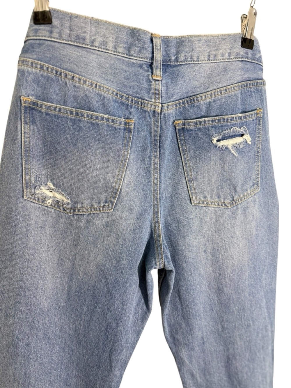 Free People We The Free Distressed Button Fly Jeans High Rise Cropped Size 27 - Picture 4 of 9